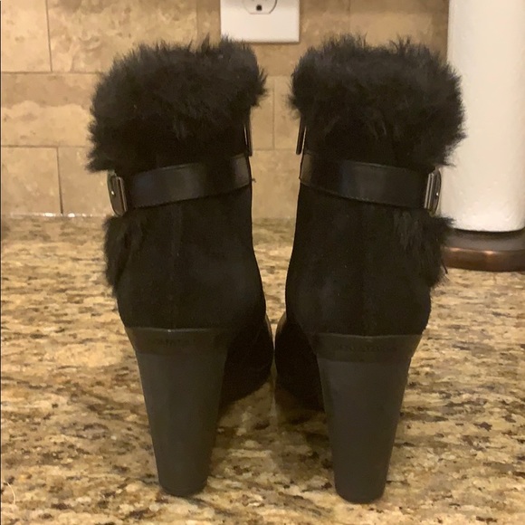 Suede and leather wedge Italian boots - Picture 3 of 6